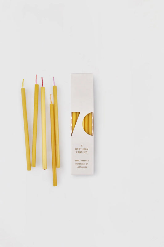 beeswax birthday candles  | five| ovo things