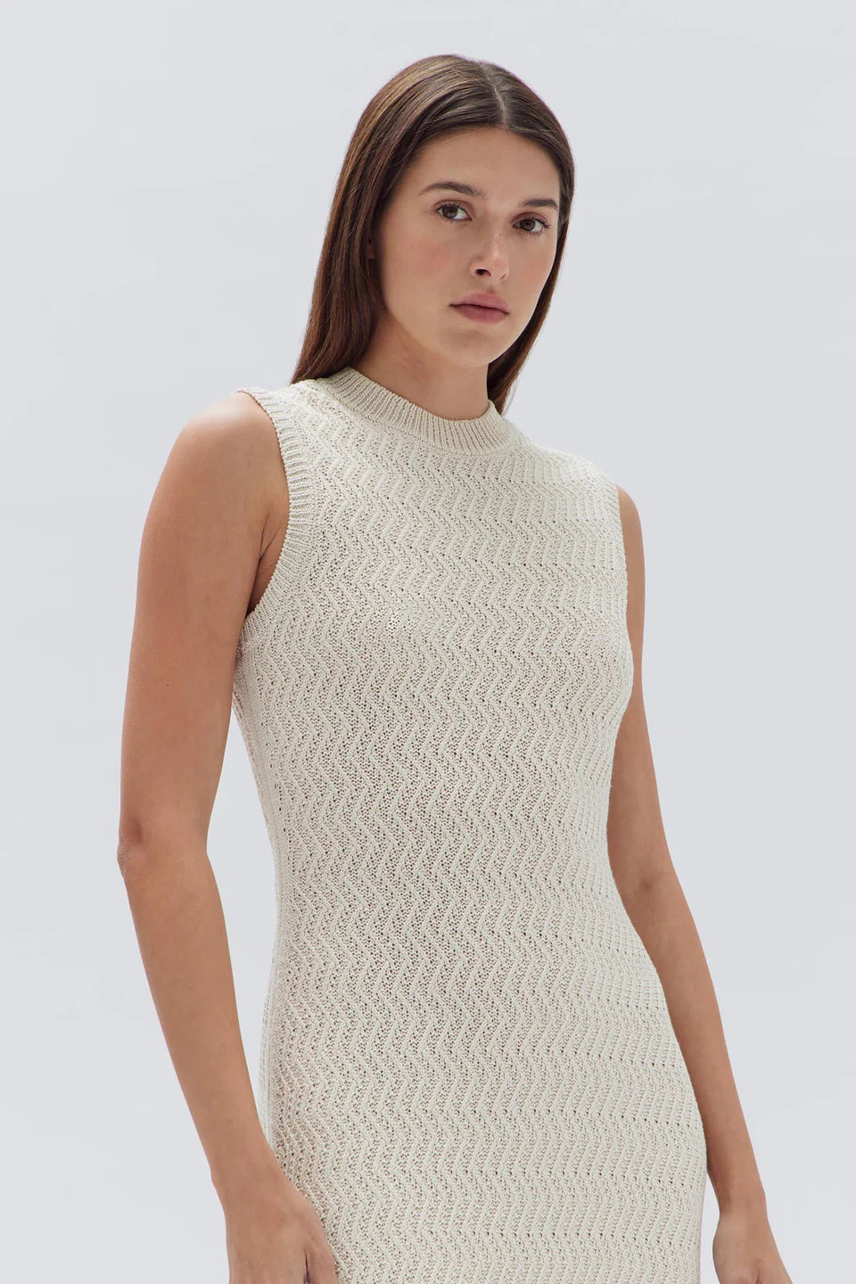veda knit dress | cream | assembly label