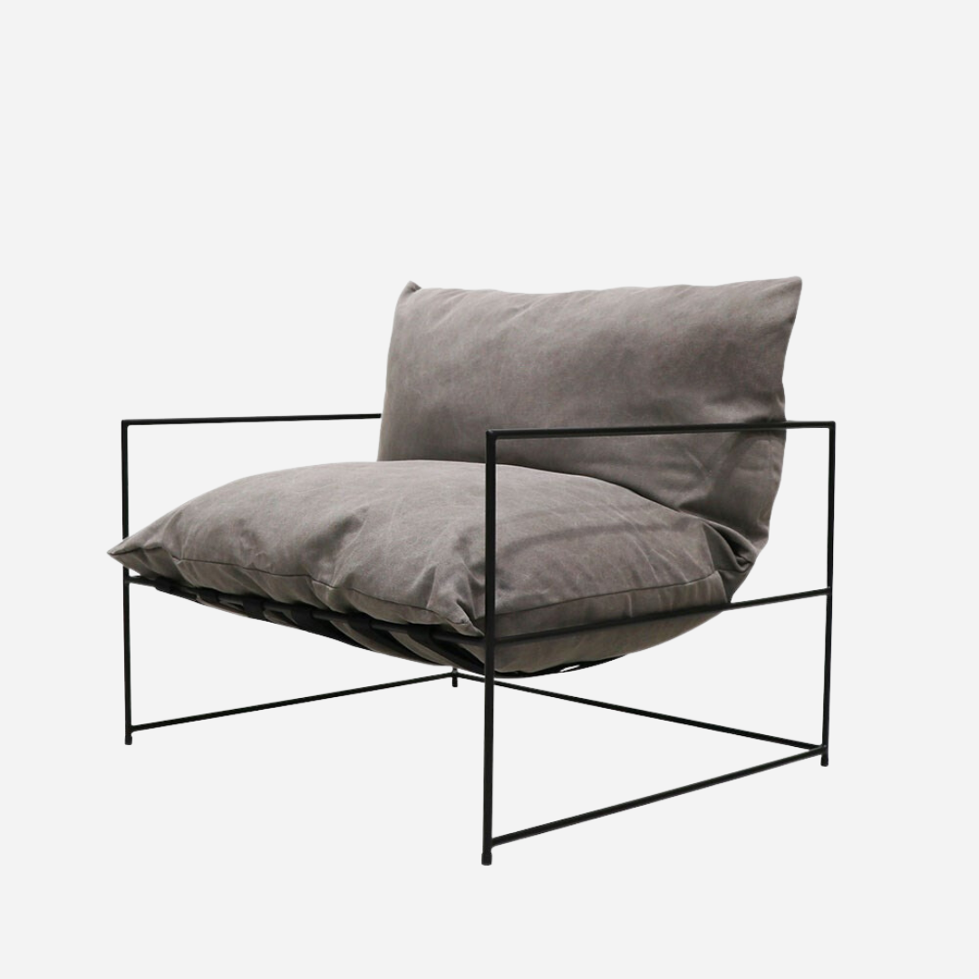 steel framed armchair | large | charcoal