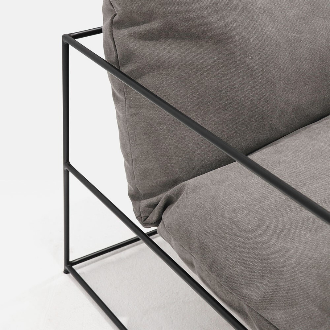 steel framed armchair | large | charcoal