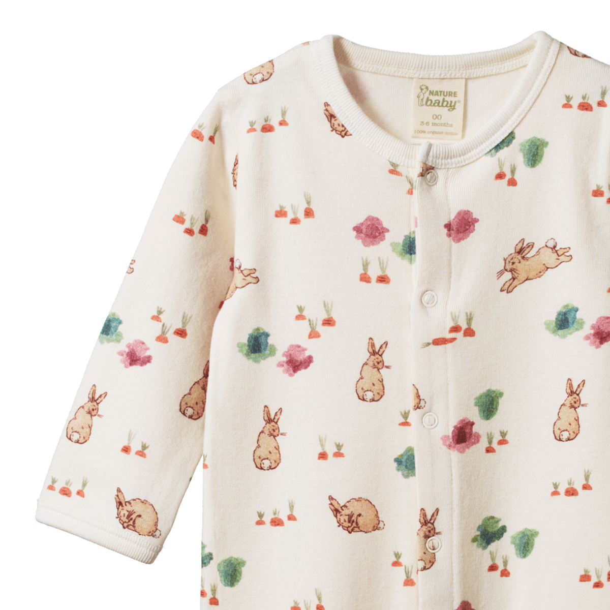 cotton stretch + grow | country bunny print| nature baby