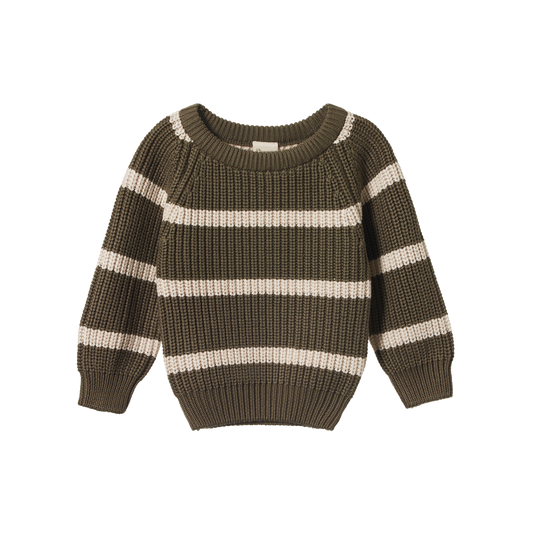 billy jumper | seed + oatmeal stripe | nature baby