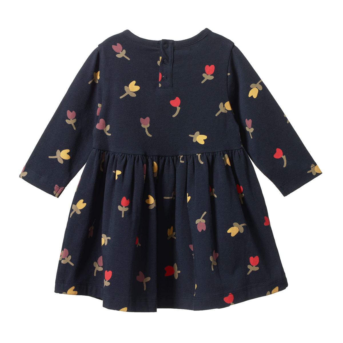 longsleeve twirl dress | navy tulip print | nature baby