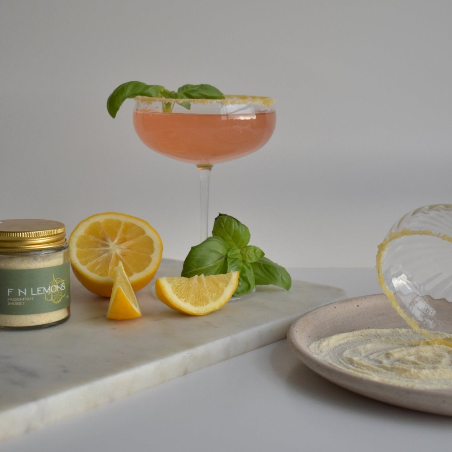 passionfruit sherbet | cocktail rim | f n lemons