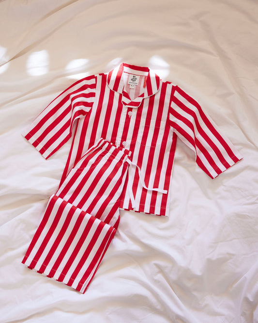 winter pyjama set | red stripe | piccolo
