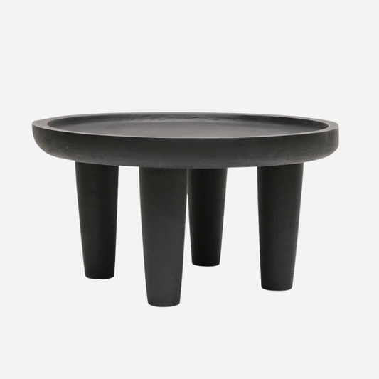 safari round coffee table | black