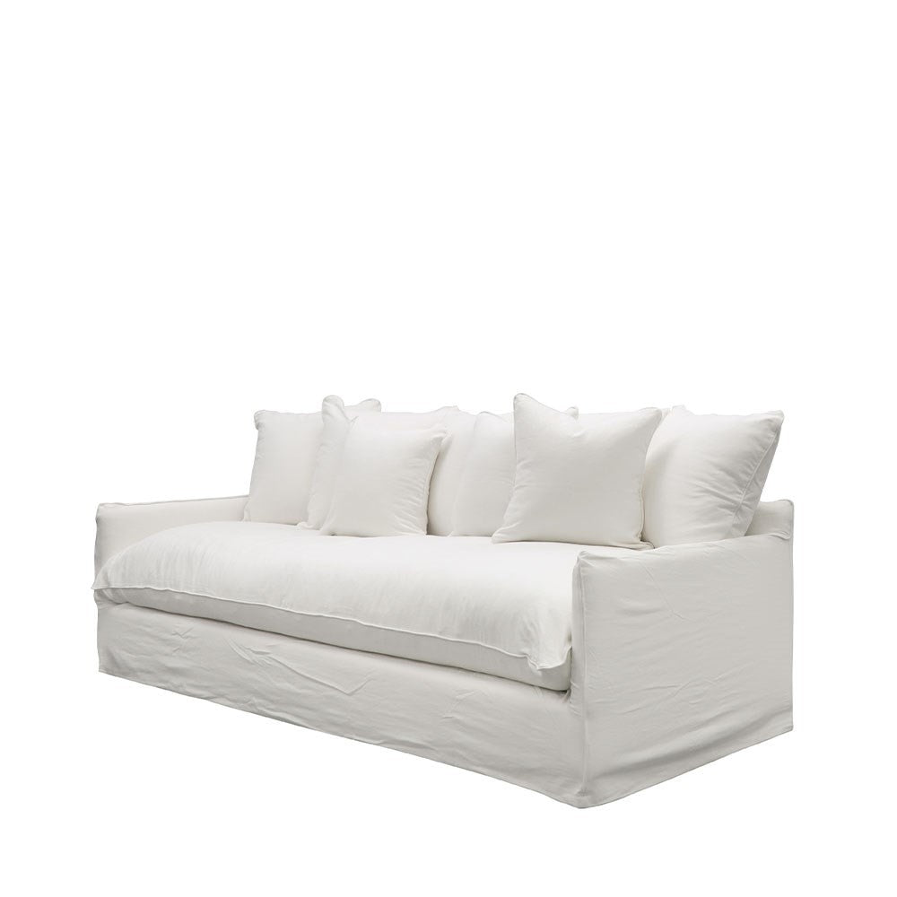 lotus slipcover sofa | 3 seater | white linen