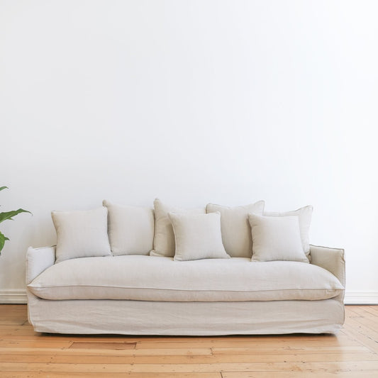 lotus slipcover sofa | 3 seater | oatmeal linen