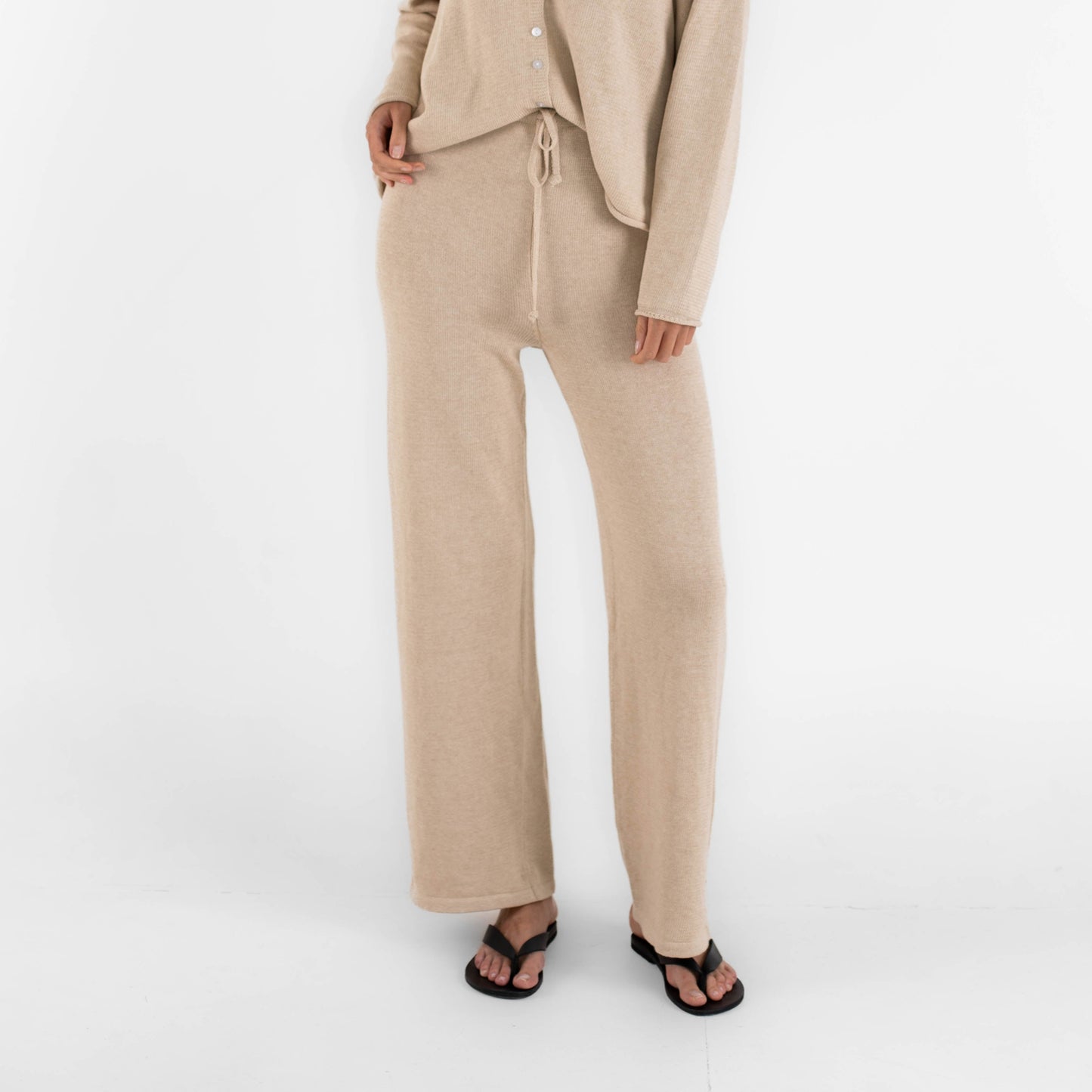 thea knit pants | sand | beiged