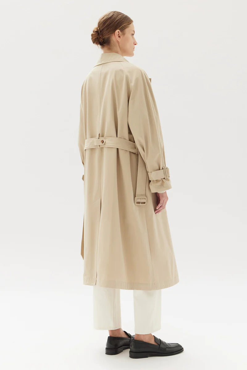 alessandra trench coat | tan | assembly label