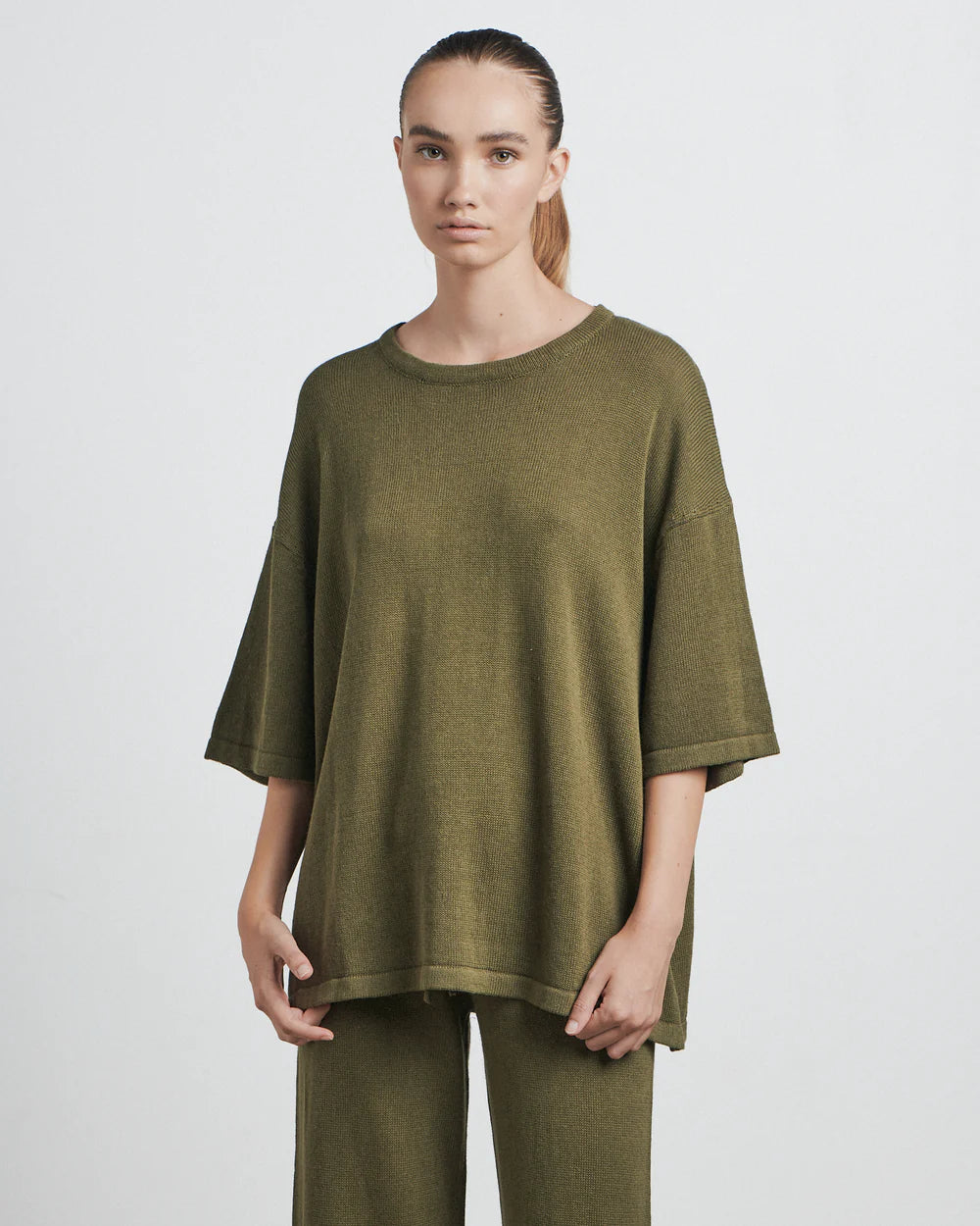 the knitted tee | nutmeg | bare by charlie holiday
