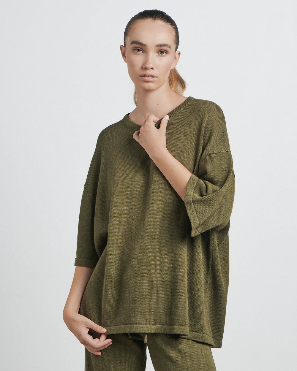 the knitted tee | nutmeg | bare by charlie holiday