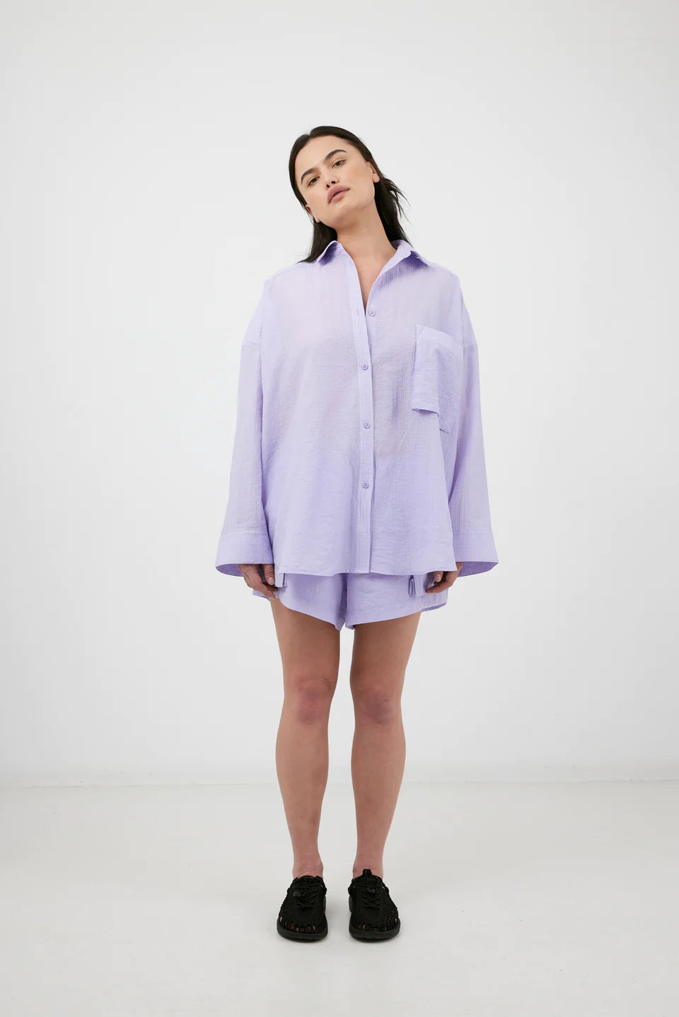 oversized viv shirt | lavender | josephine