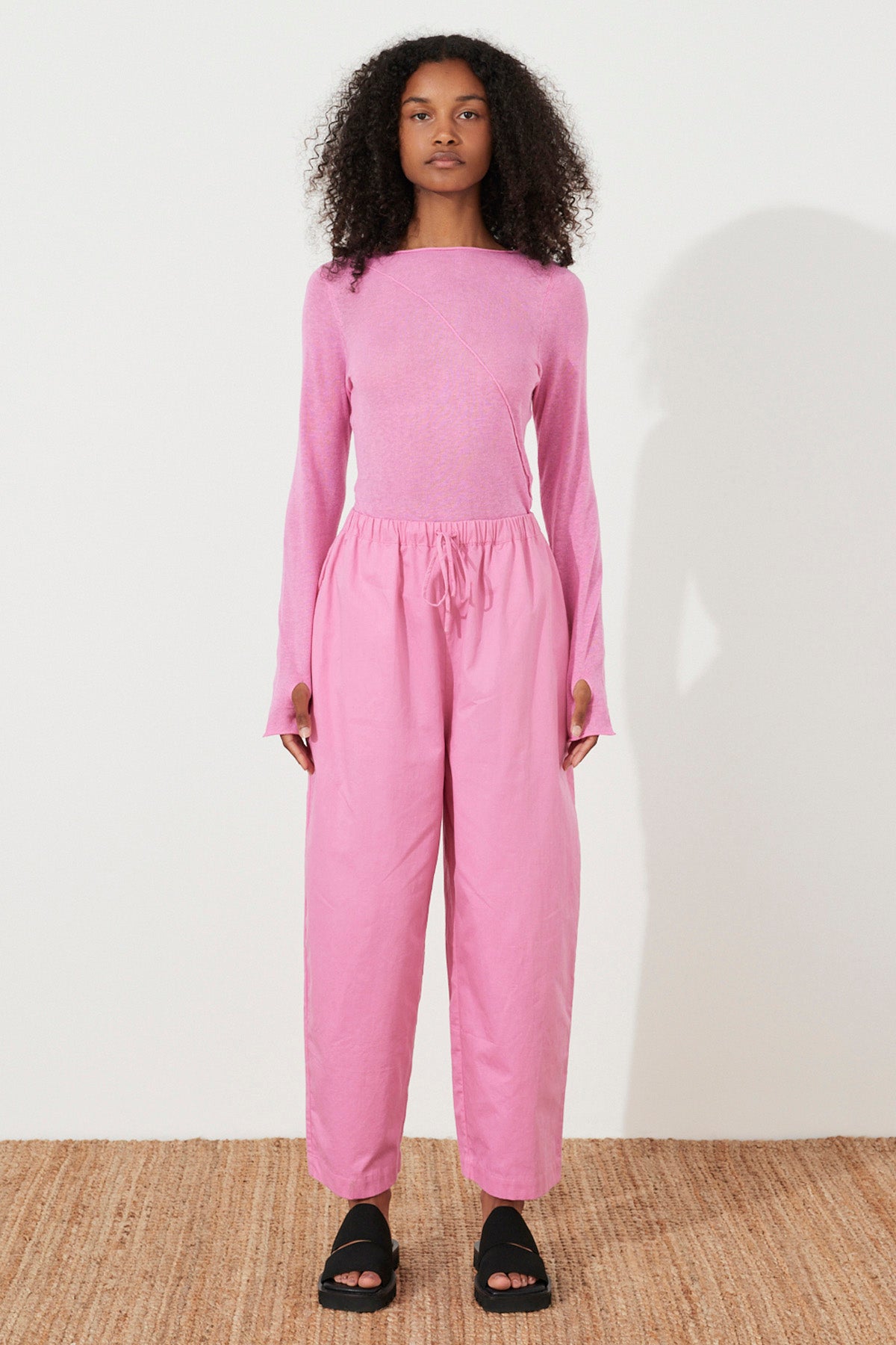 panelled knit top | sea pink | zulu & zephyr