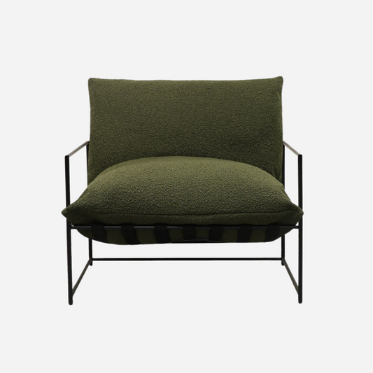 club chair | forest green boucle
