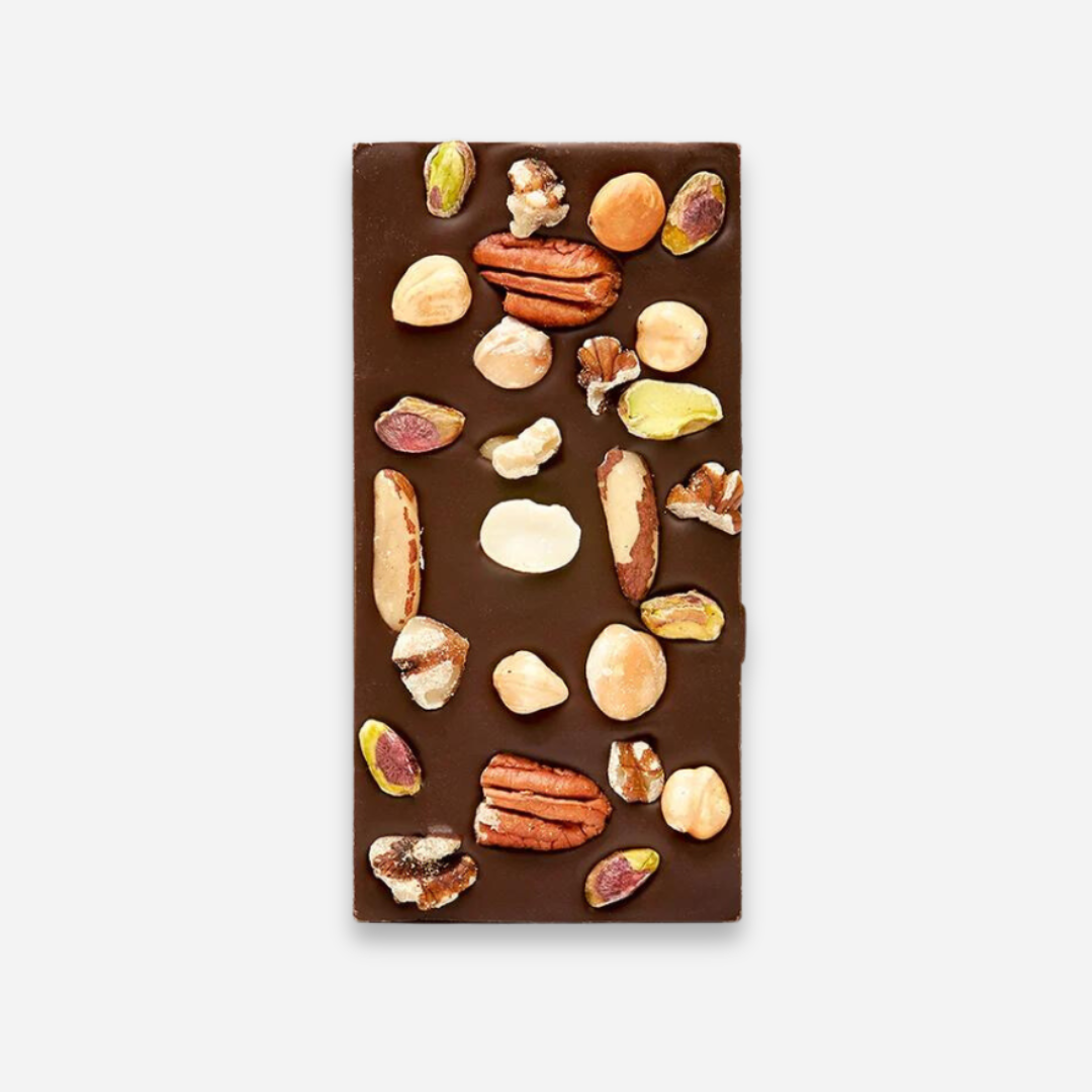 mixed nut dark chocolate bar | house of chocolate