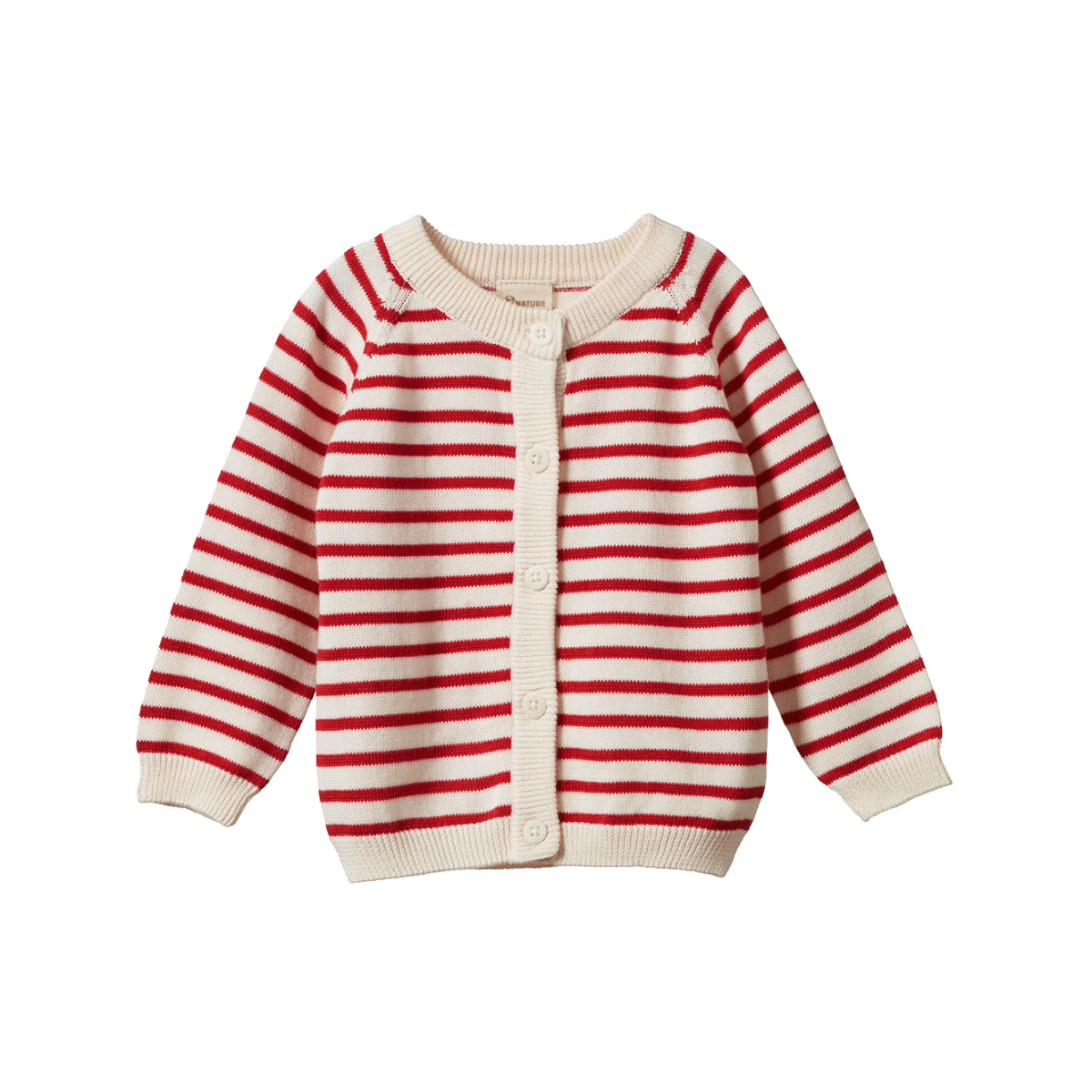 piper cardigan | red sailor stripe | nature baby