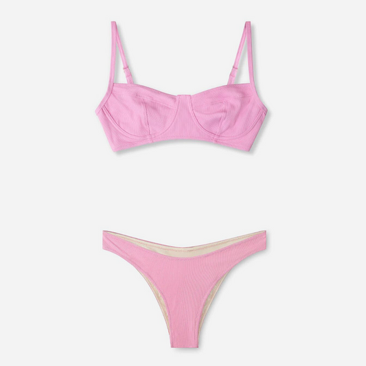ribbed bikini | sea pink | zulu & zephyr