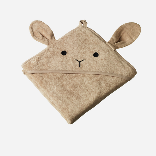 bunny hooded towel | nougat | nature baby