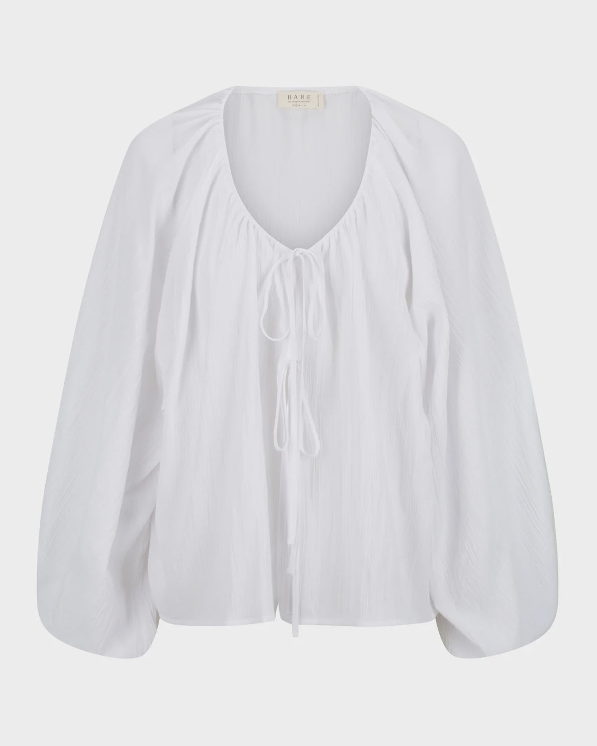 the tie blouse | white | bare by charlie holiday