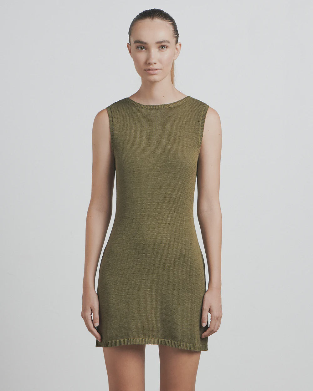 the knitted mini dress | nutmeg | bare by charlie holiday