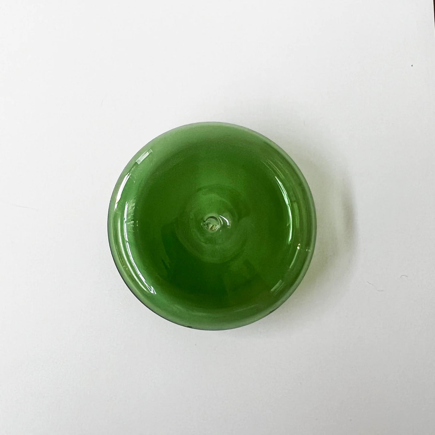 glass incense holder | green
