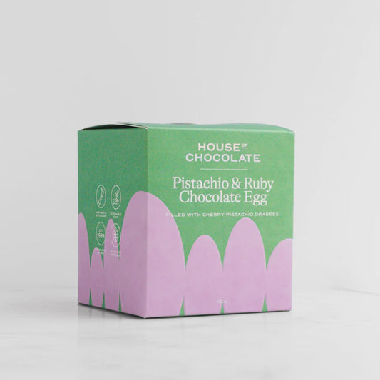 pistachio + ruby chocolate egg | house of chocolate