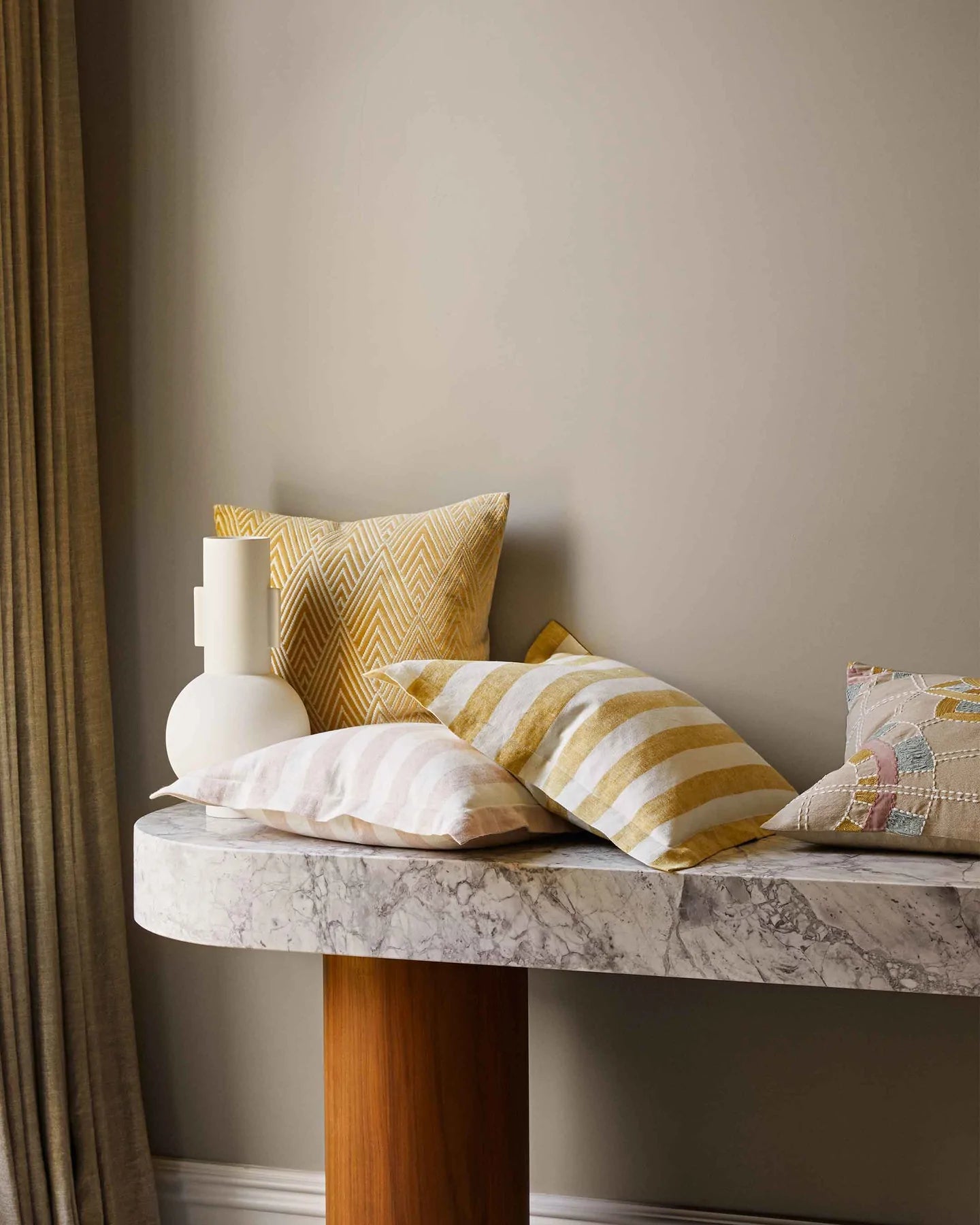 stripe linen cushion | limoncello