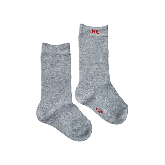 organic cotton rib socks | light grey marle | nature baby