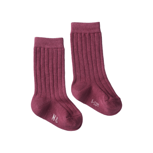 organic cotton rib socks | rhubarb | nature baby