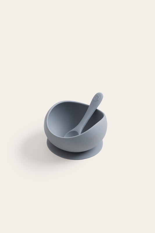 suction bowl and spoon set | pebble | tiny table co.